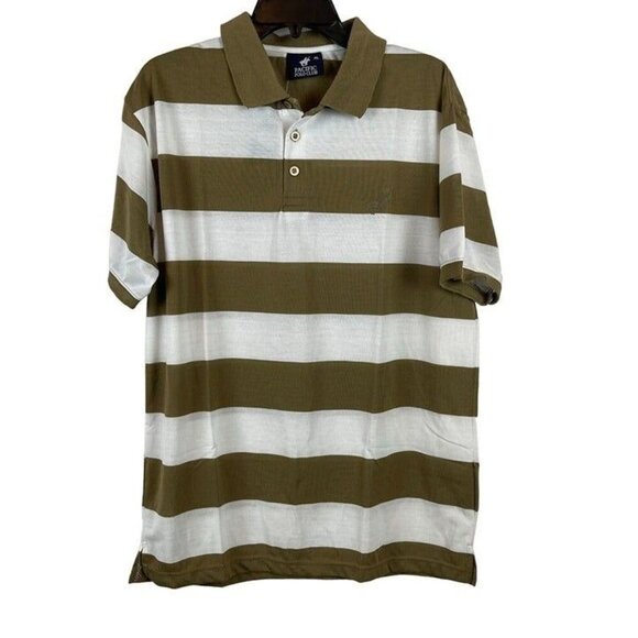 Pacific Polo Club Striped Pullover Short Sleeve Shirt Size XL - Picture 1 of 5